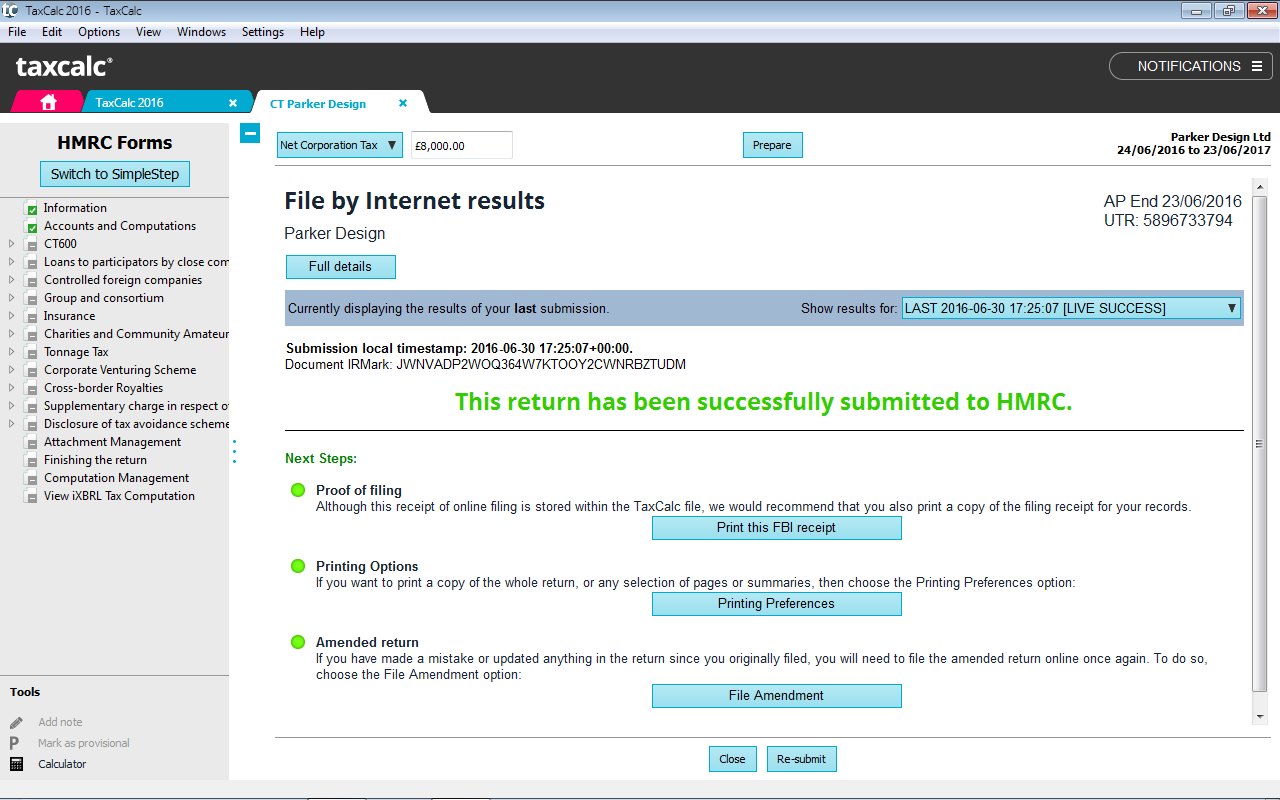 Limited Company TaxCalc